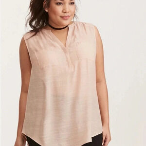 HARPER - BLUSH SLUB SLEEVELESS PULLOVER BLOUSE sz 1